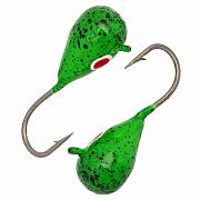 Капля с ушком d 5,5 мм, вес 2,5 гр, обмазка зеленая с крапом и красной точкой /10 шт/